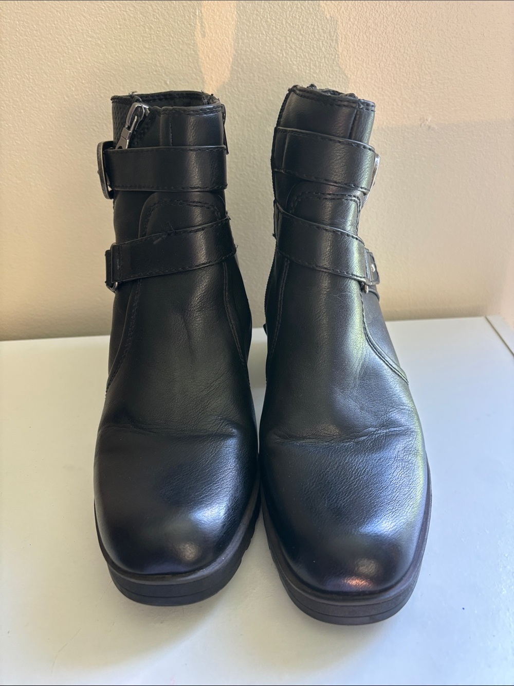 BareTraps Black Ankle Boots with Side Zipper